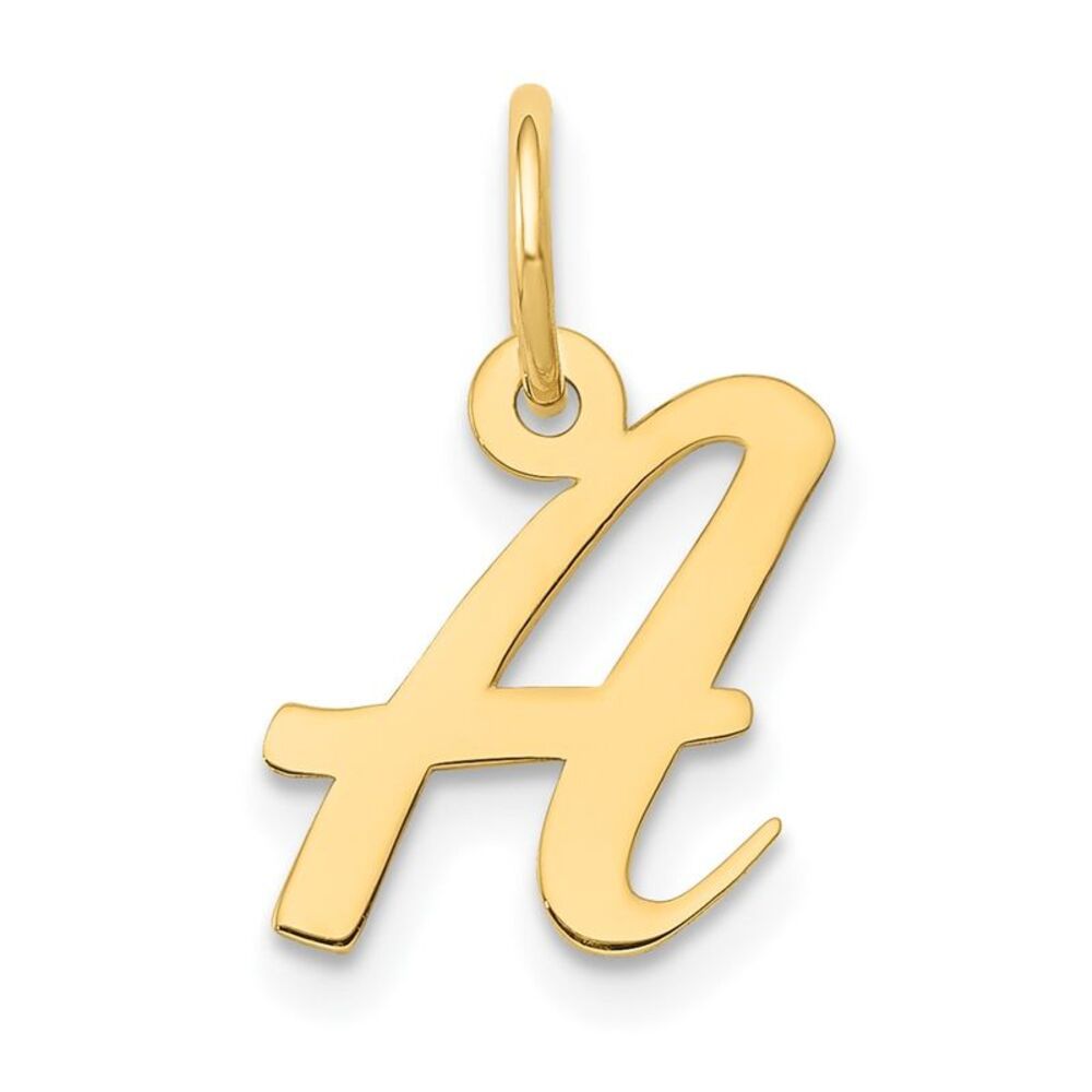 10k Yellow Gold Small Script Initial A Charm - image 1